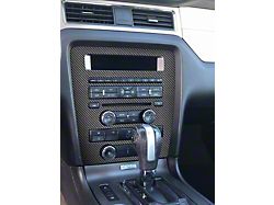 Standard Radio Display Accent Trim; Raw Carbon Fiber (10-14 Mustang)