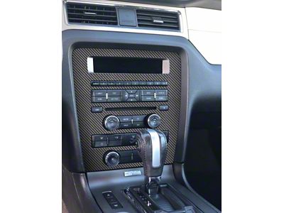 Standard Radio Display Accent Trim; Raw Carbon Fiber (10-14 Mustang)