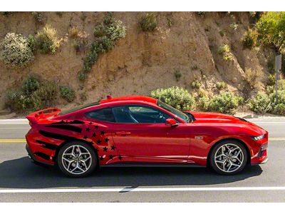 Stars and Bars Body Graphics; Driver and Passenger Side; Gloss Black (24-25 Mustang)