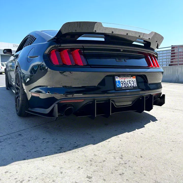 Mustang Stealth Diffuser; Full 3Piece; Black (1517 Mustang GT Premium