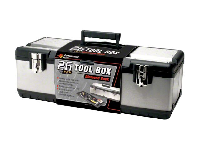 Steel Tool Box with Tool Tray; 26-Inch Wide