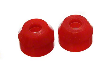 Tie Rod Dust Boot; Round Style; Red (79-04 Mustang)