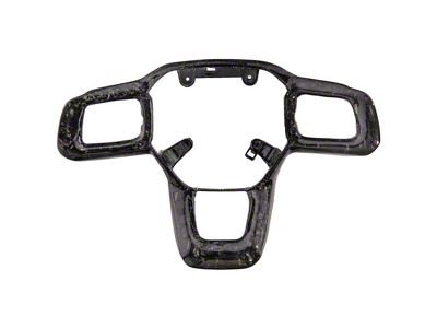 Steering Wheel Button Covers; Forged Carbon Fiber (24-25 Mustang)