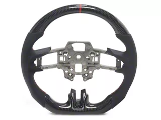 Steering Wheel; Carbon Fiber with Red Stripe (18-23 Mustang)