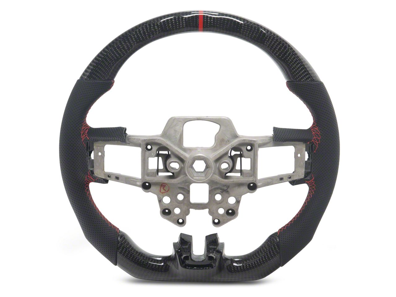Steering Wheel; Carbon Fiber with Red Stripe (18-23 Mustang)