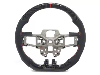 Steering Wheel; Carbon Fiber with Red Stripe (18-23 Mustang)