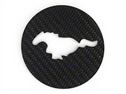 Steering Wheel Center Badge Accent Trim; Raw Carbon Fiber (15-23 Mustang)