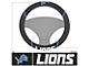 Steering Wheel Cover with Detroit Lions Logo; Black (Universal; Some Adaptation May Be Required)