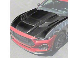 Super Snake Style Hood; Carbon Fiber (24-26 Mustang)