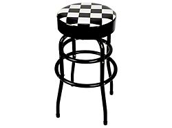 Swivel Checkered Top Bar Stool 