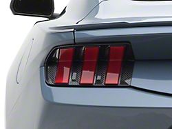 Tail Light Covers; Carbon Fiber (24-25 Mustang)