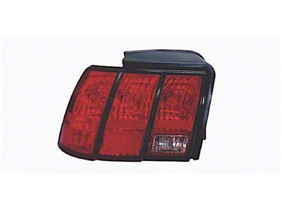 Replacement Tail Light; Chrome Housing; Red/Clear Lens; Driver Side (99-04 Mustang, Excluding 99-01 Cobra)