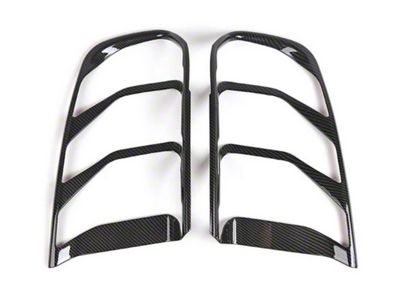Tail Light Trim; Carbon Print (18-23 Mustang)
