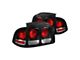 Factory Style Tail Lights; Matte Black Housing; Clear Lens (96-98 Mustang)