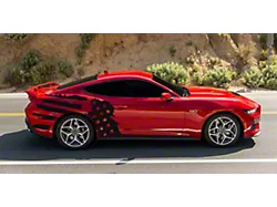 Tattered American Flag Body Graphics; Driver Side; Matte Black (2024 Mustang)