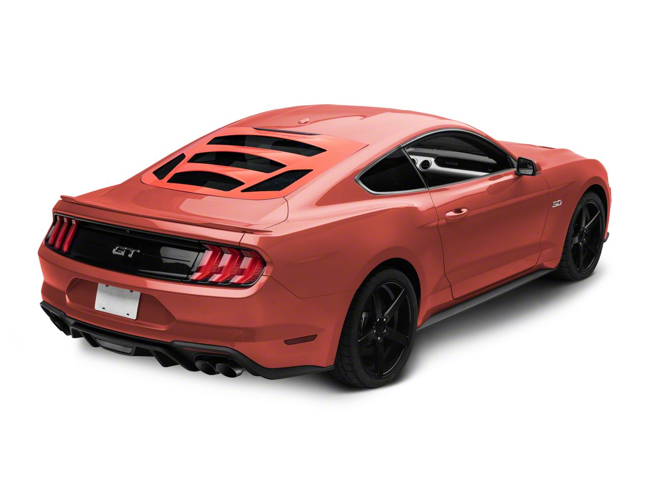 Mustang Tekno 3 Rear Window Louvers; Race Red (15-26 Mustang