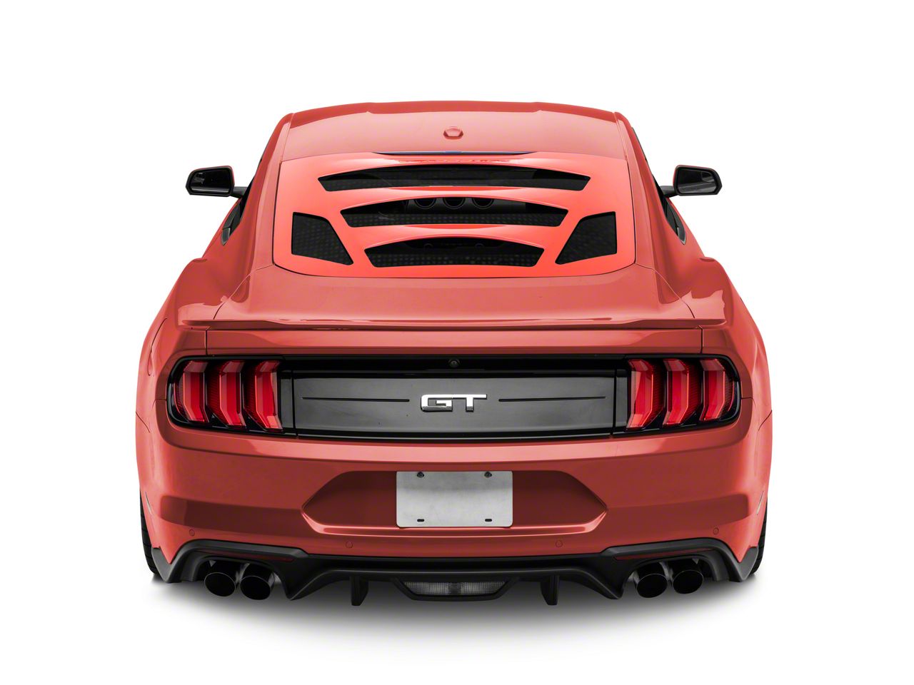 Mustang Tekno 3 Rear Window Louvers; Race Red (15-26 Mustang