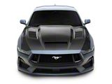 Terminator Style Vented Hood; Carbon Fiber (24-26 Mustang)