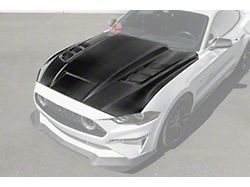 Terminator Style Vented Hood; Carbon Fiber (18-23 Mustang GT, EcoBoost)