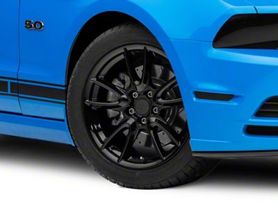 Track Pack Style Gloss Black Wheel; 18x9 (10-14 Mustang GT w/o Performance Pack, V6)