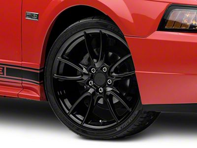 Track Pack Style Gloss Black Wheel; 18x9 (99-04 Mustang)
