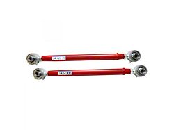 Tubular Adjustable Rear Lower Control Arms with Del-Sphere Pivot Joints; Mild Steel; Bright Red (05-14 Mustang)