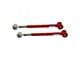 Tubular Adjustable Rear Lower Control Arms with Poly/Del-Sphere Pivot Joint Combo; 4130N Chrome Moly; Bright Red (05-14 Mustang)