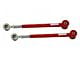 Tubular Adjustable Rear Lower Control Arms with Poly/Del-Sphere Pivot Joint Combo; 4130N Chrome Moly; Bright Red (05-14 Mustang)