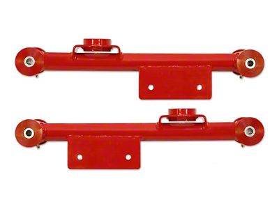 Tubular Rear Lower Control Arms with Polyurethane Bushings; Gloss Black (79-98 Mustang)