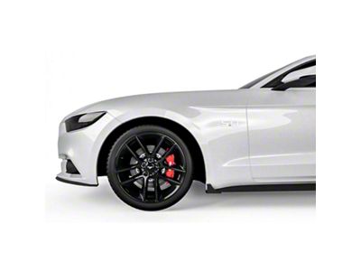 V1R Style Rocker Panel Winglets; Gloss Carbon Fiber Vinyl (15-23 Mustang GT, EcoBoost, V6)