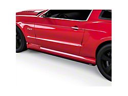 V1R Style Side Skirt Splitters; Gloss Black Vinyl (05-14 Mustang)