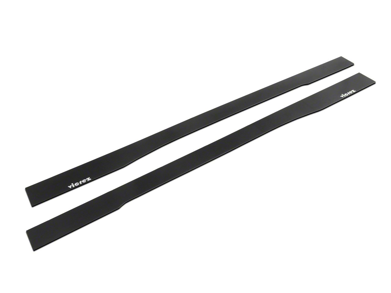 Mustang V1R Style Side Skirt Splitters; Gloss Carbon Fiber