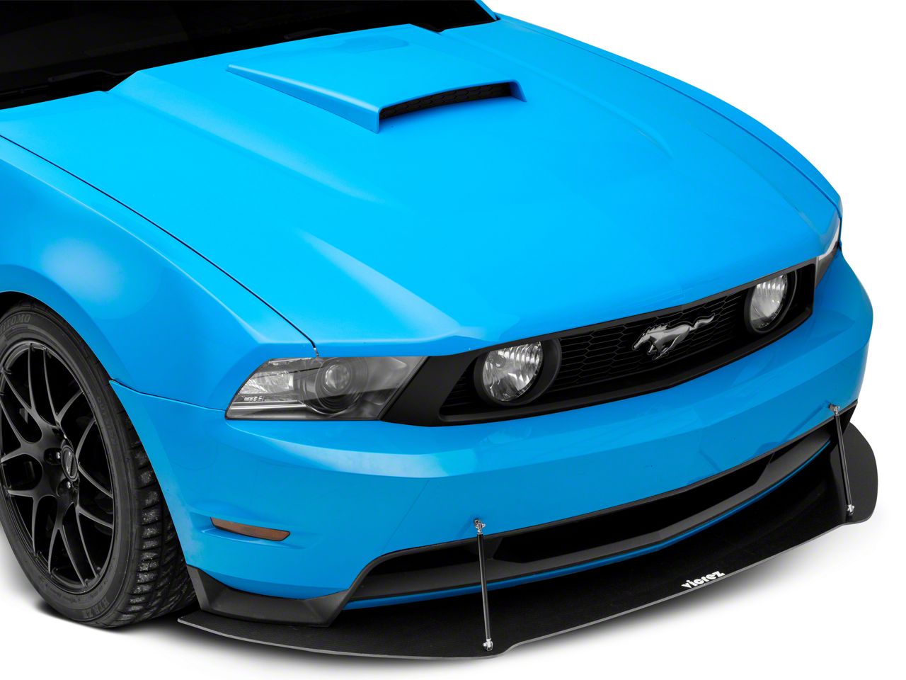 Mustang V3R Style Front Chin Splitter; Gloss Carbon Fiber