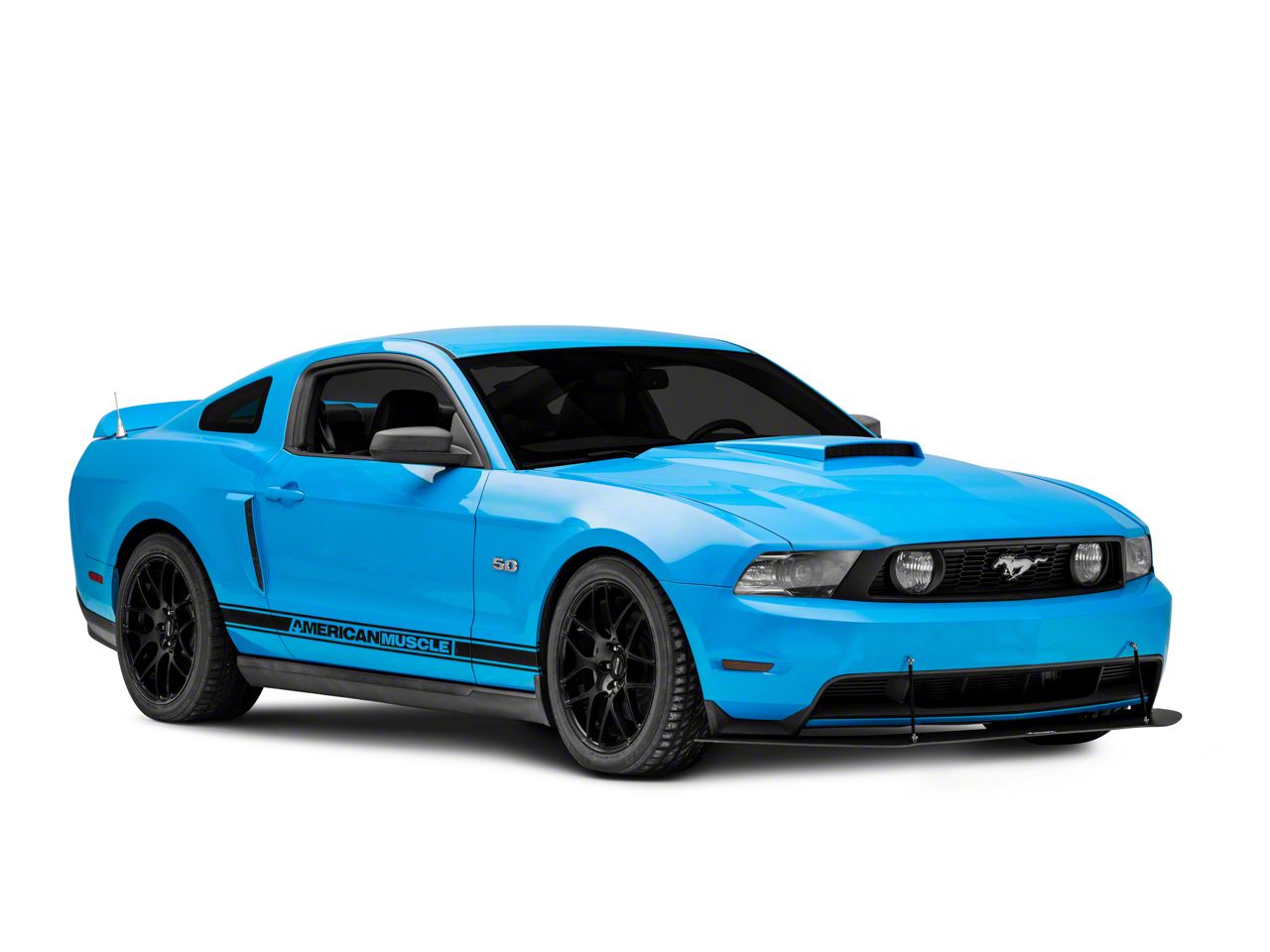 Mustang V3R Style Front Chin Splitter; Gloss Carbon Fiber