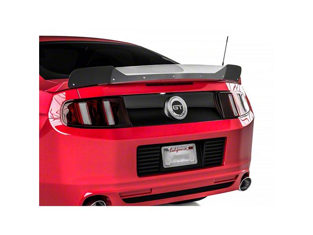 V3R Wicker Bill Rear Spoiler Add-On; Gloss Carbon Fiber Vinyl (10-14 Mustang)