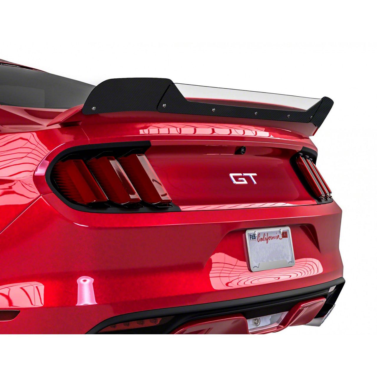 Mustang V3R Wicker Bill Rear Spoiler Add-On; Textured Black