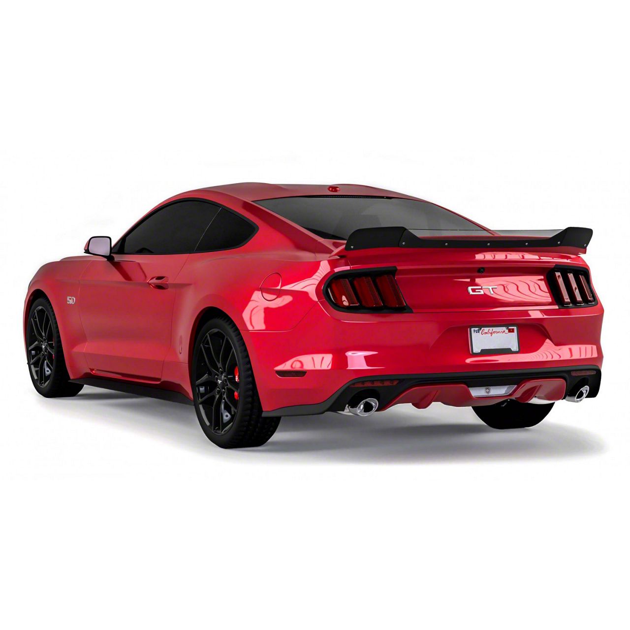 Mustang V3R Wicker Bill Rear Spoiler Add-On; Textured Black