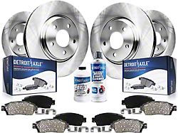 Vented Brake Rotor, Pad and Brake Cleaner and Fluid Kit; Front and Rear (05-10 Mustang GT)