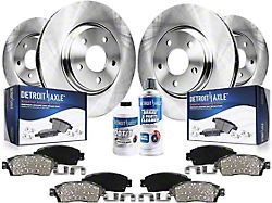 Vented Brake Rotor, Pad, Brake Fluid and Cleaner Kit; Front and Rear (11-14 Mustang V6)