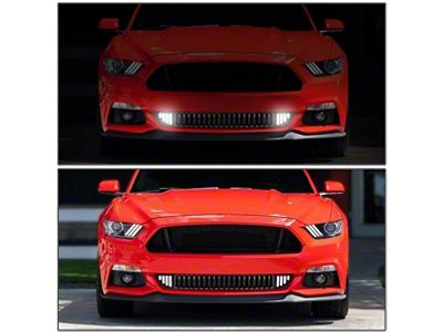 Vertical Style Lower Grille with LED DRL Stripes (15-17 Mustang GT, EcoBoost, V6)