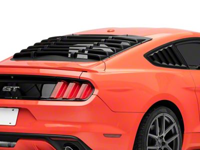 Vintage Style Rear Window and Quarter Window Louver Kit; Matte Black (15-18 Mustang Fastback)