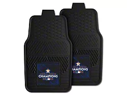 Vinyl Front Floor Mats with Houston Astros 2022 MLB World Series Champions Logo; Black (Universal; Some Adaptation May Be Required)