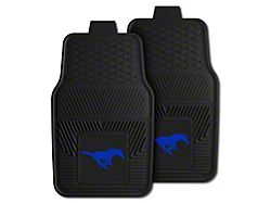 Vinyl Front Floor Mats with Southern Methodist University Logo; Black (Universal; Some Adaptation May Be Required)