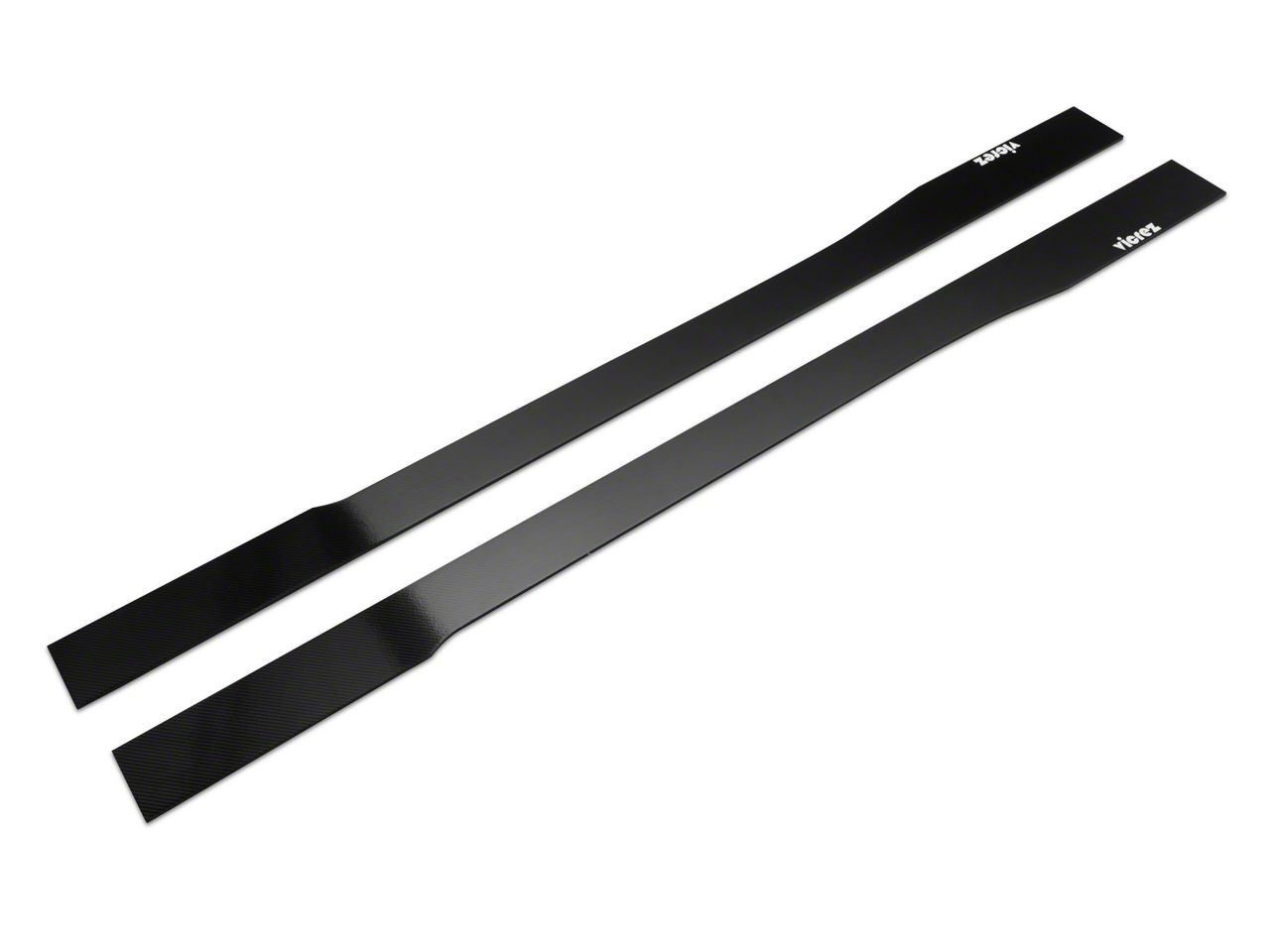Mustang VZ Style Side Skirt Splitters; Gloss Carbon Fiber (05-14