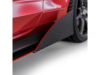 VZR1 Style Side Skirt Splitters; Textured Black (15-23 Mustang GT, EcoBoost, V6)