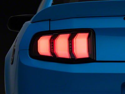 2018 Style Sequential LED Tail Lights; Matte Black Housing; White/Clear Lens (10-12 Mustang)