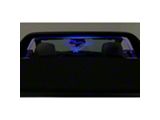 Wind Deflector with Running Pony; Clear; Blue Lighting Kit (15-23 Mustang Convertible)