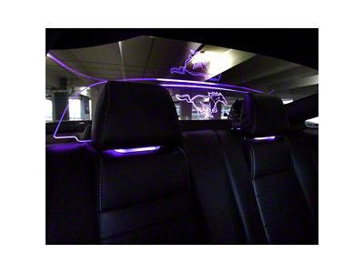 Wind Deflector with Running Pony; Blue (11-14 Mustang Coupe)