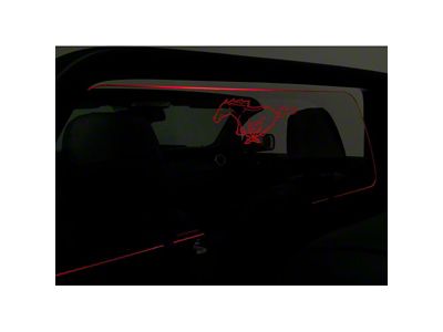 Wind Deflector with Running Pony; Clear; Extreme Multi-Color Lighting Kit (15-23 Mustang Fastback)