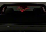 Wind Deflector with Running Pony; Clear; Red Lighting Kit (15-23 Mustang Fastback)